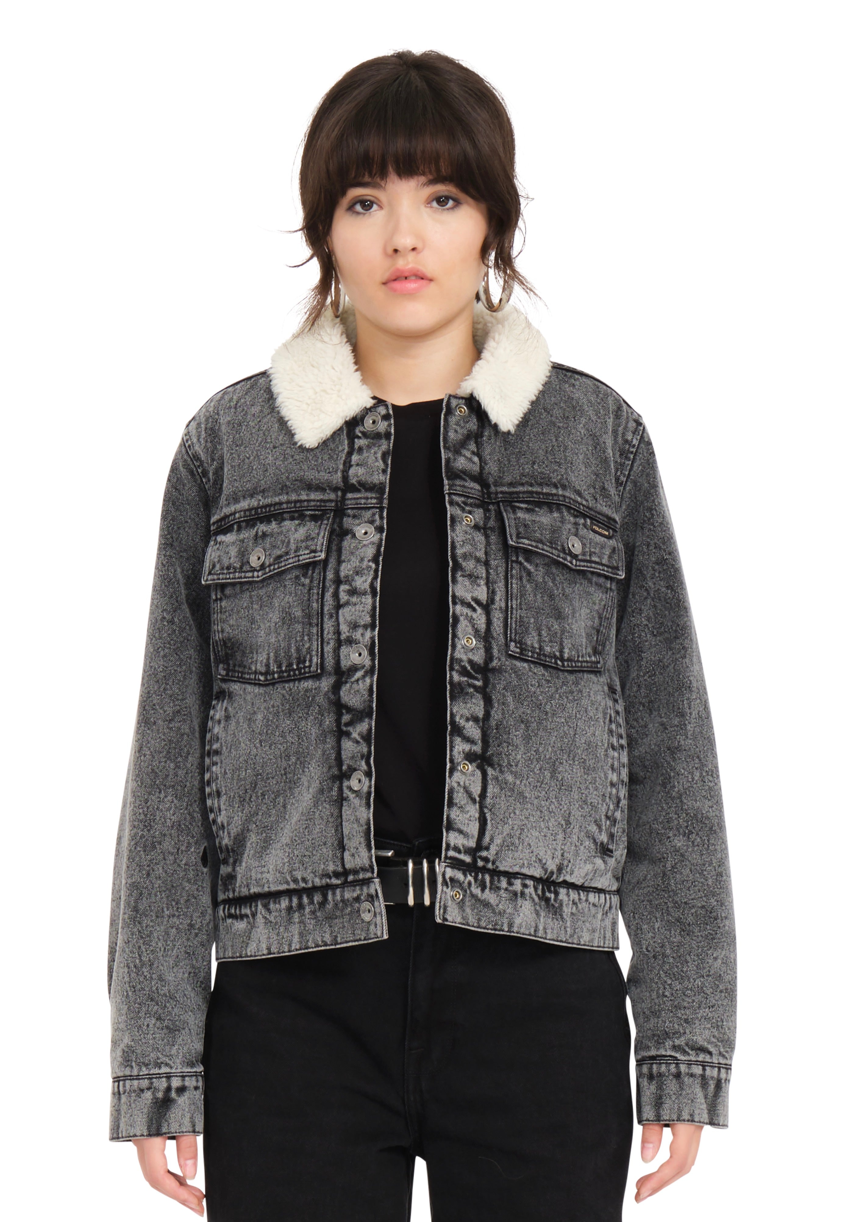 Volcom - Radstone Sherpa Black - Jeans Jacket | Women-Image