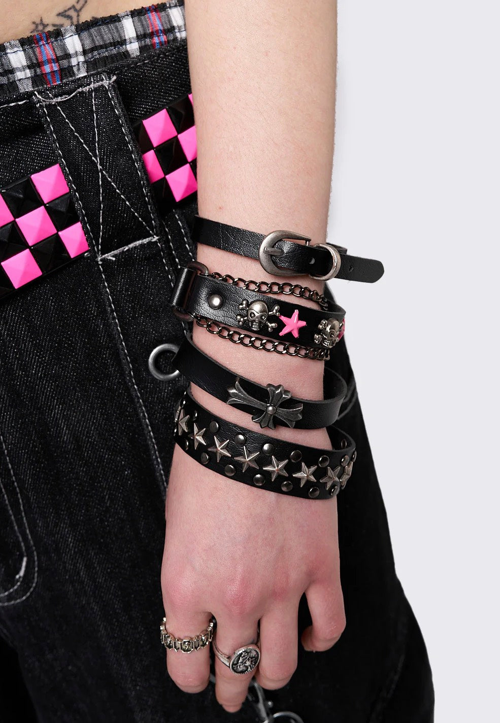 Minga London - Baddie Energy Leather Set of 4 - Bracelets | Neutral-Image