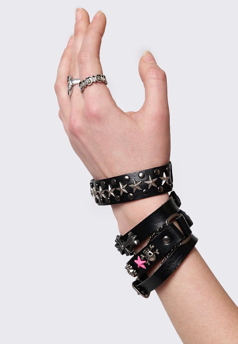 Minga London - Baddie Energy Leather Set of 4 - Bangle | Neutral-Image