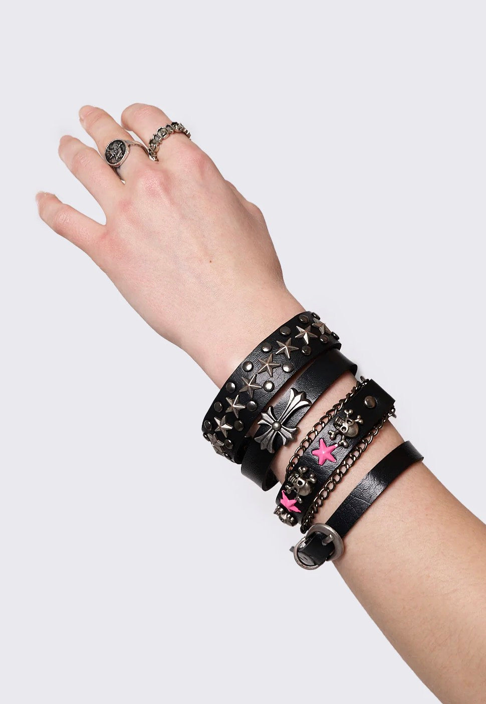 Minga London - Baddie Energy Leather Set of 4 - Bracelets | Neutral-Image