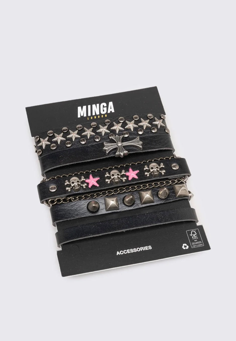 Minga London - Baddie Energy Leather Set of 4 - Bangle | Neutral-Image