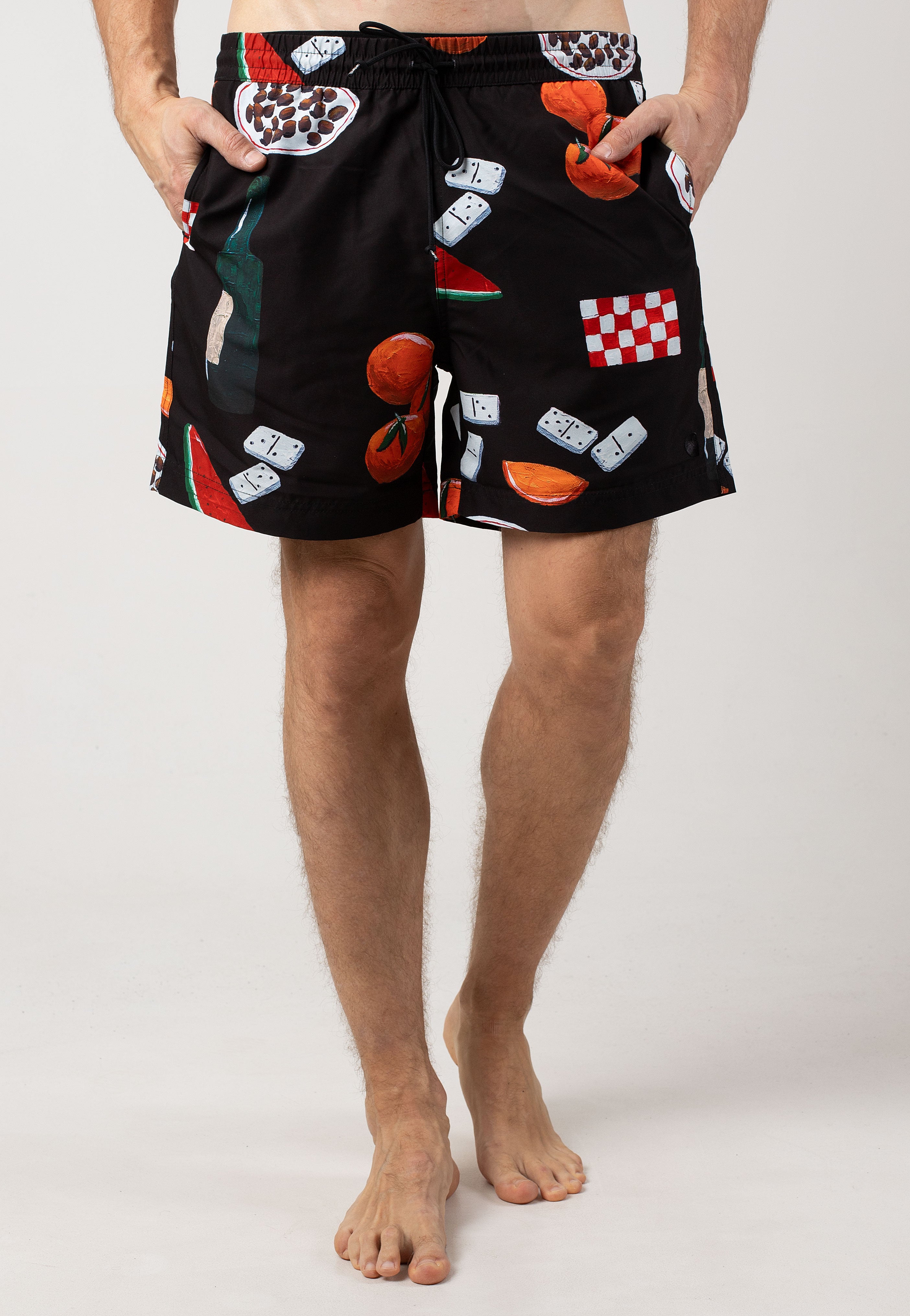 Carhartt WIP - Slater Swim Isis Maria Dinner Print/Black - Board Shorts | Men-Image