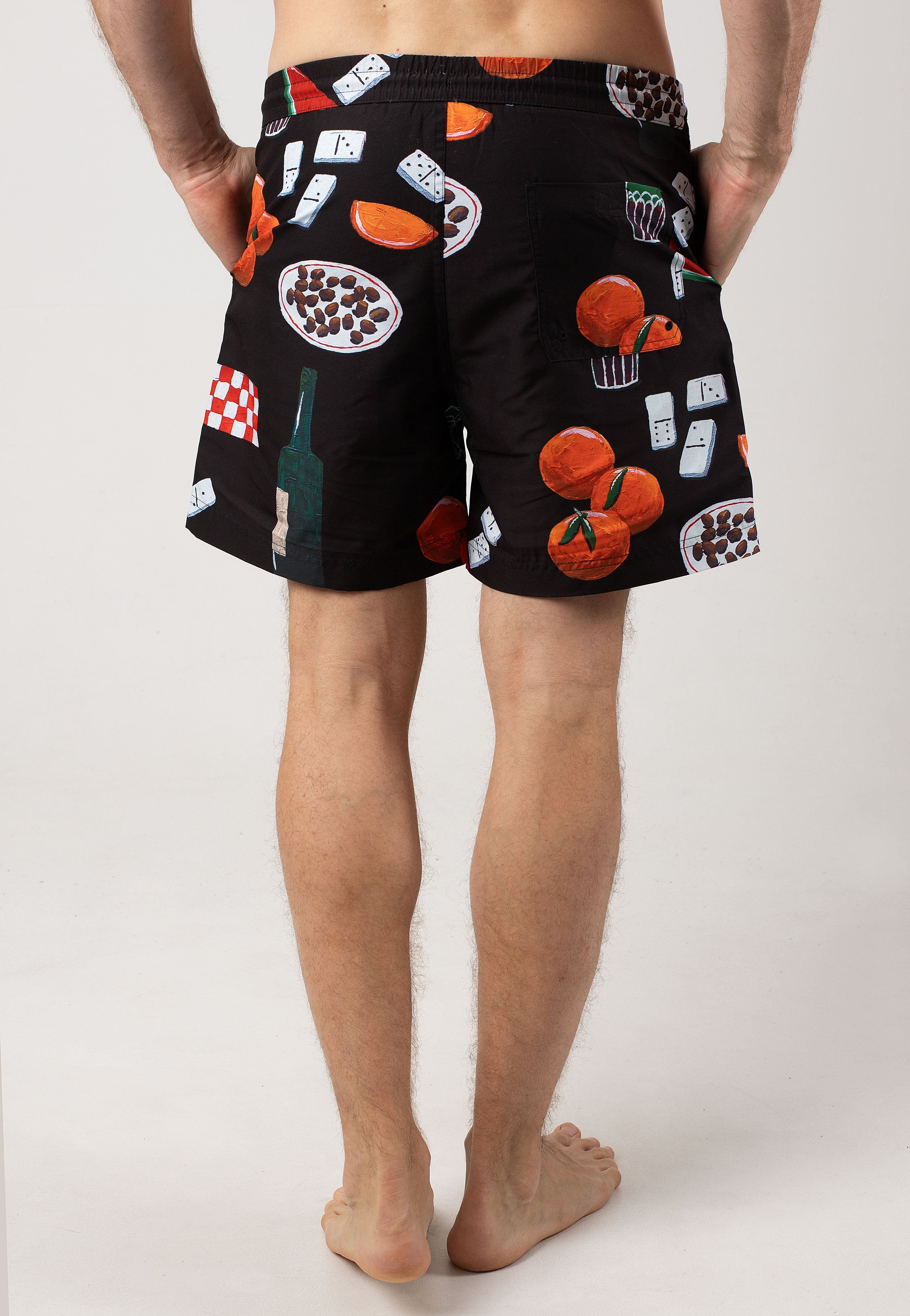 Carhartt WIP - Slater Swim Isis Maria Dinner Print/Black - Board Shorts | Men-Image