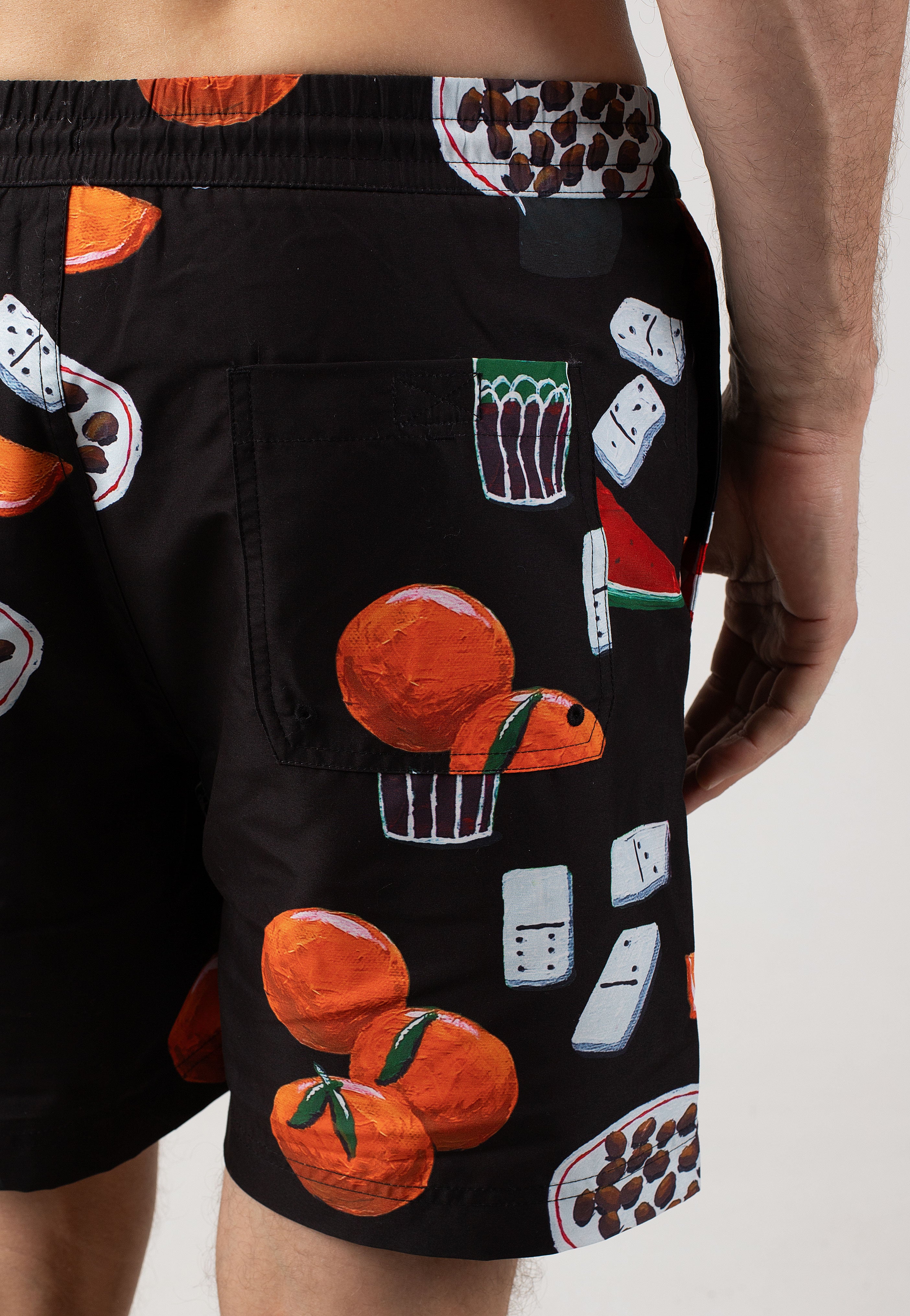 Carhartt WIP - Slater Swim Isis Maria Dinner Print/Black - Board Shorts | Men-Image