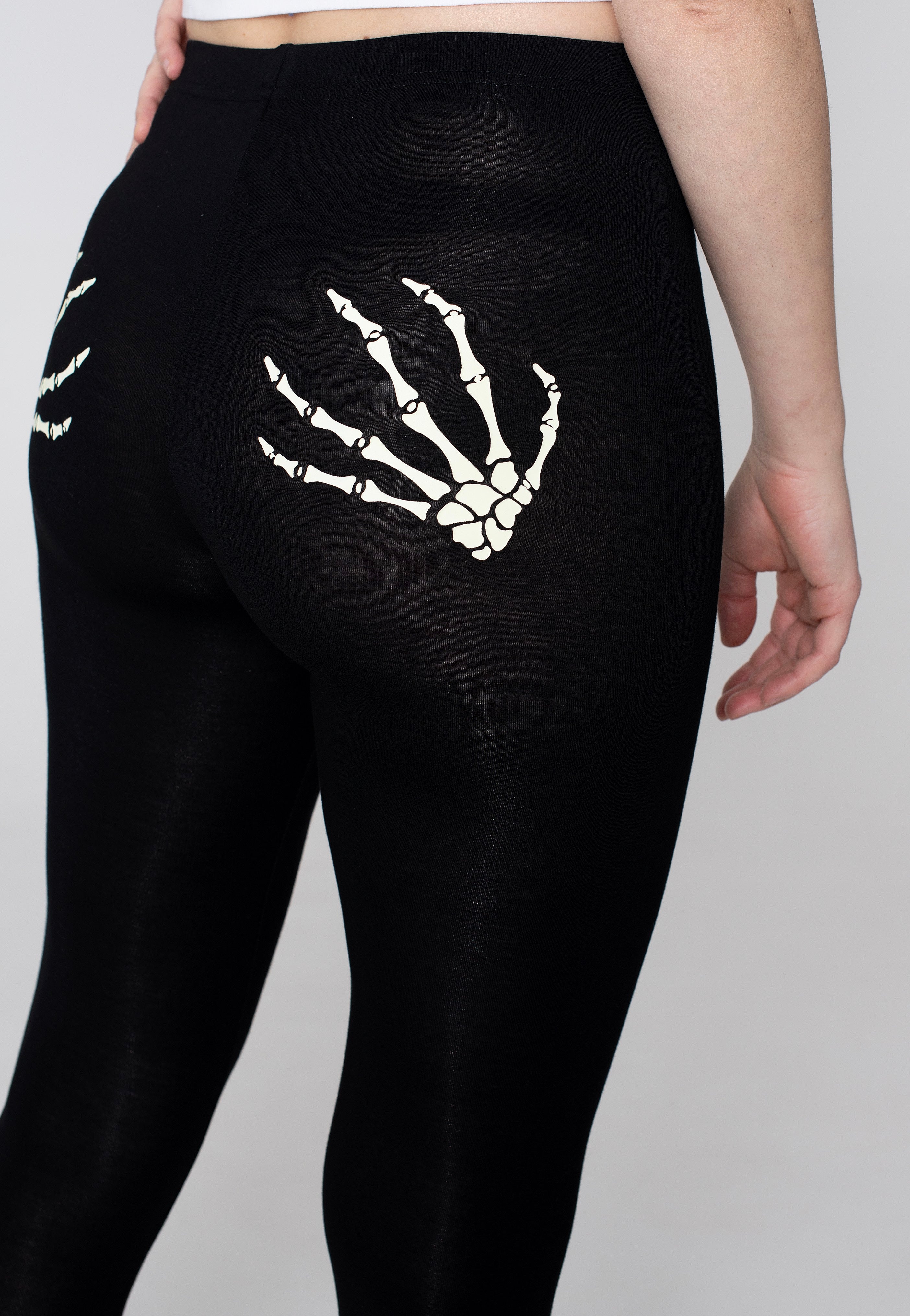 Banned Apparel - Glow In The Dark Skeleton Black - Leggings | Women-Image