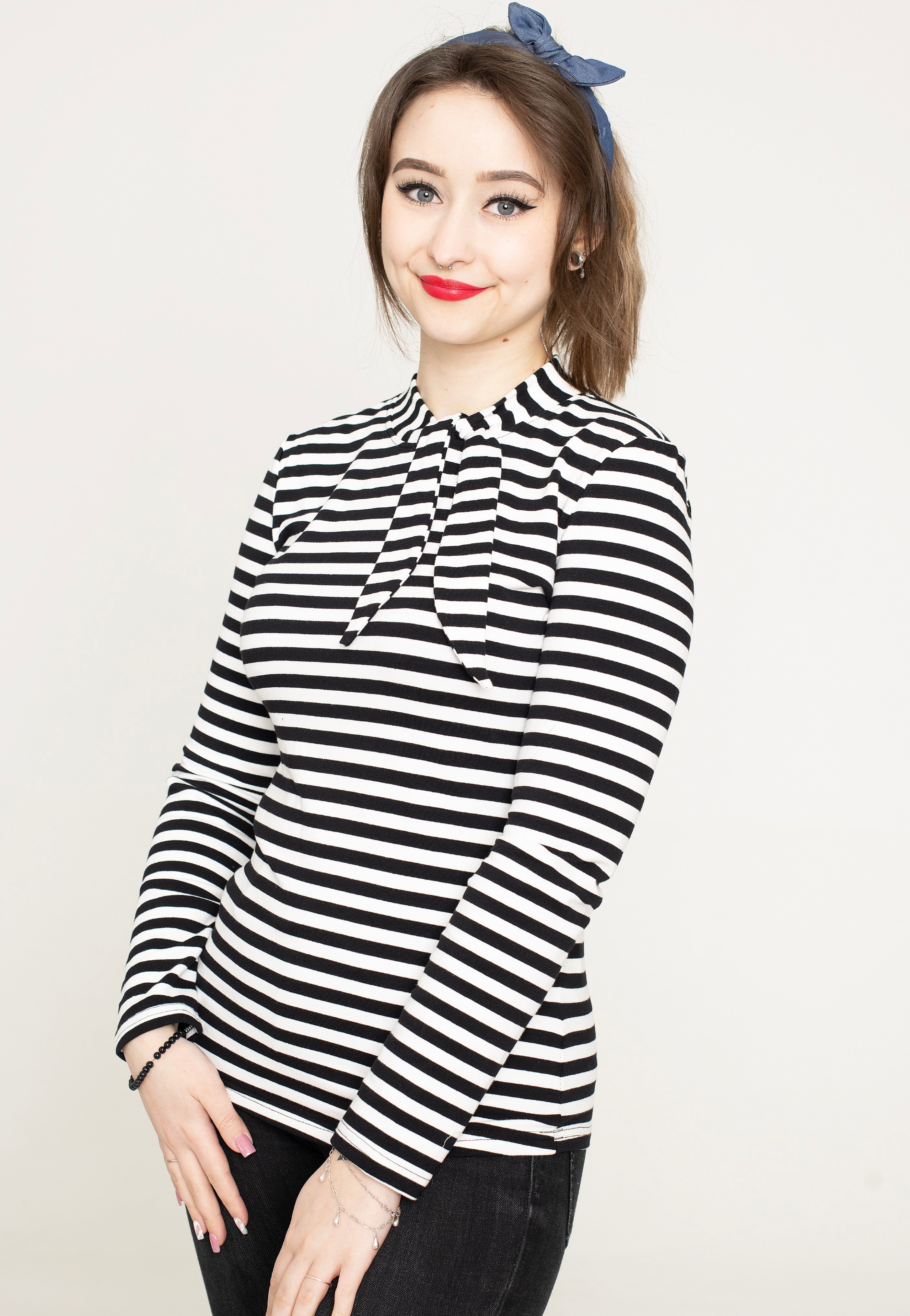 Banned Apparel - Spooks & Stripes Black - Longsleeve | Women-Image