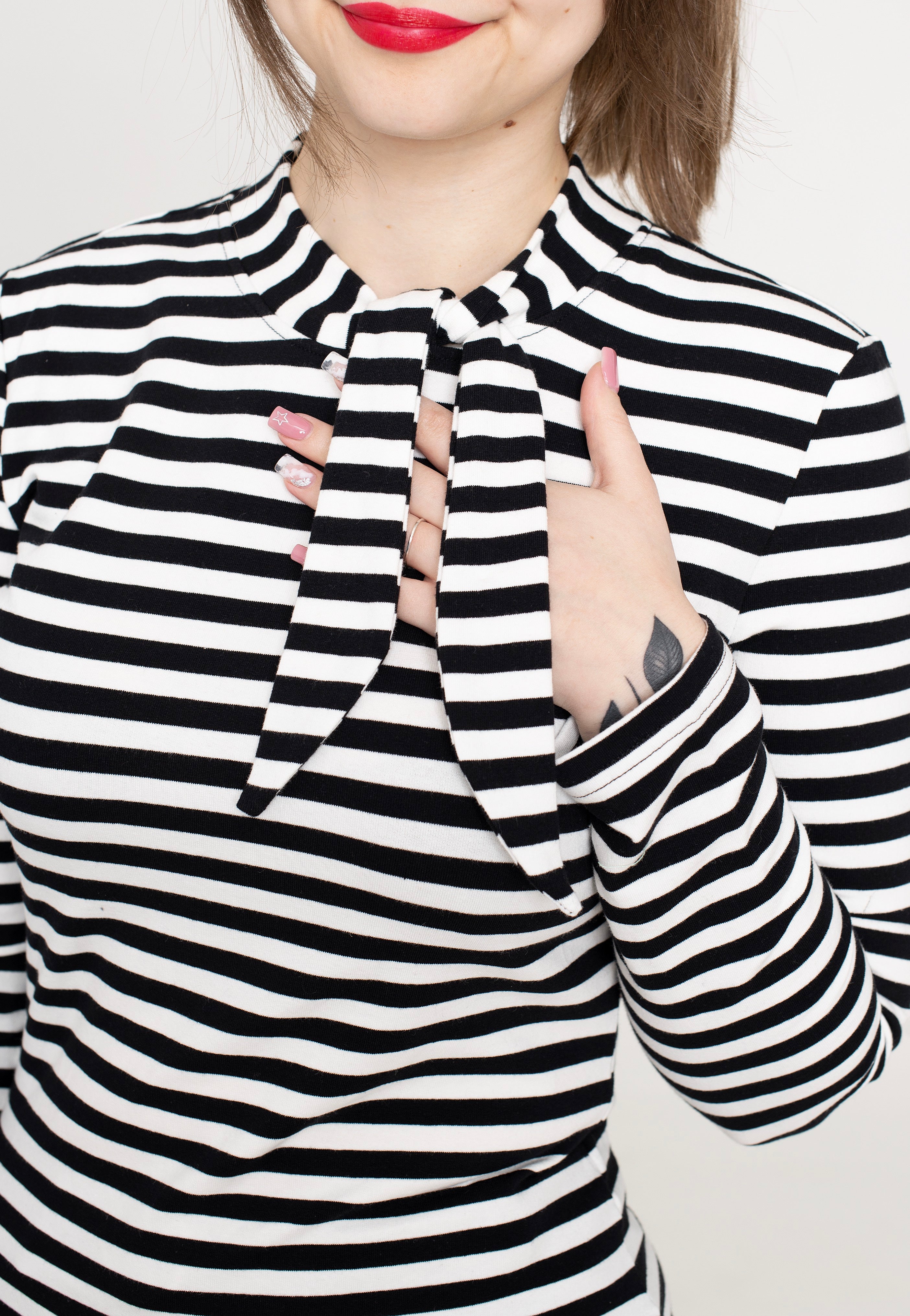 Banned Apparel - Spooks & Stripes Black - Longsleeve | Women-Image