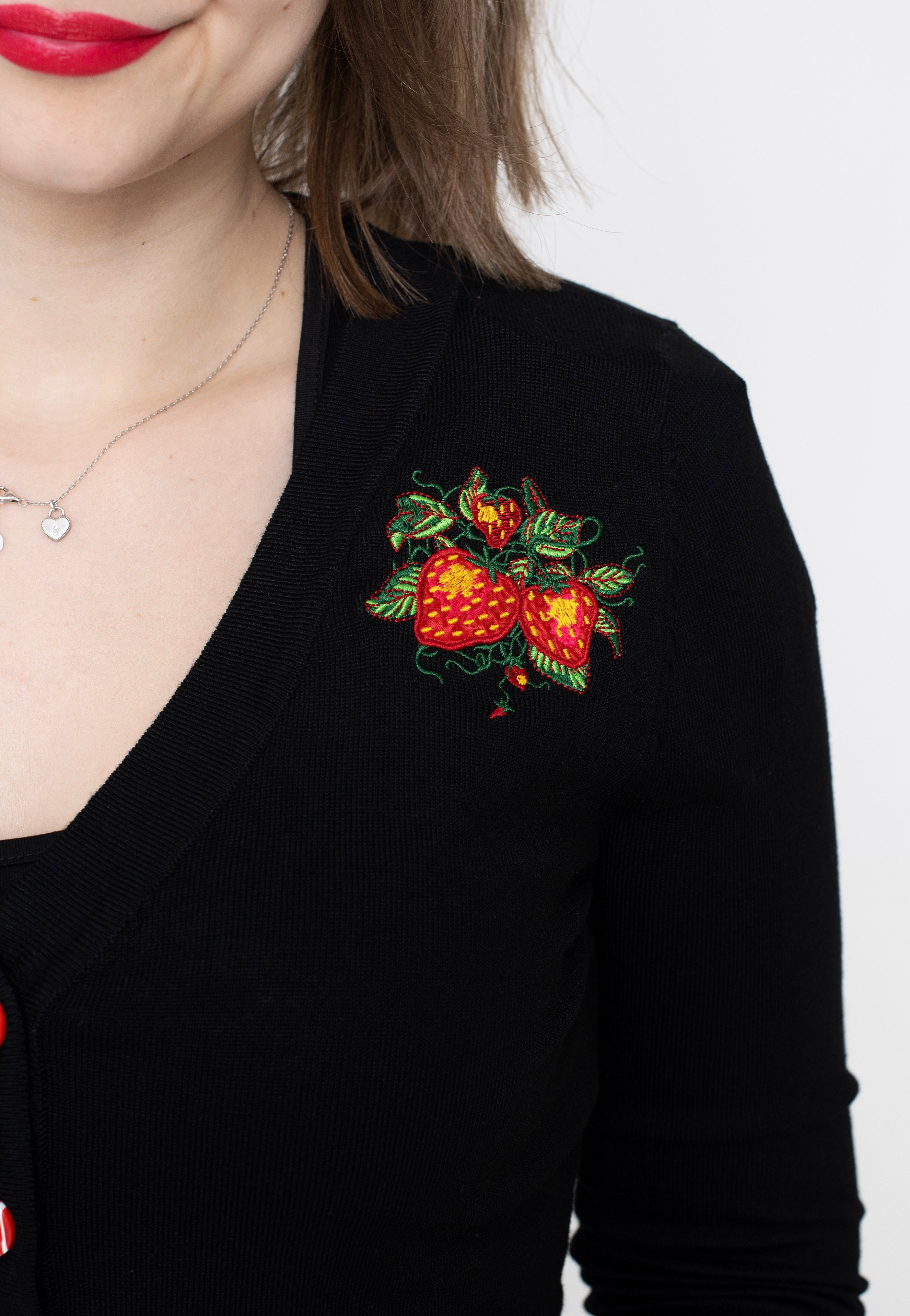 Banned Apparel - Strawberry Fields Black - Cardigan | Women-Image