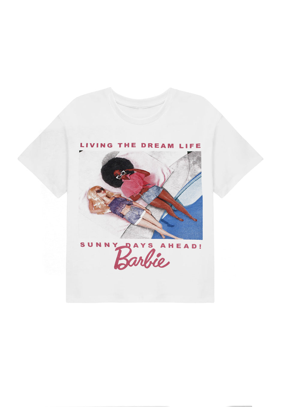 Barbie - Sunny Days Ahead Oversized Crop White - T-Shirt | Neutral-Image