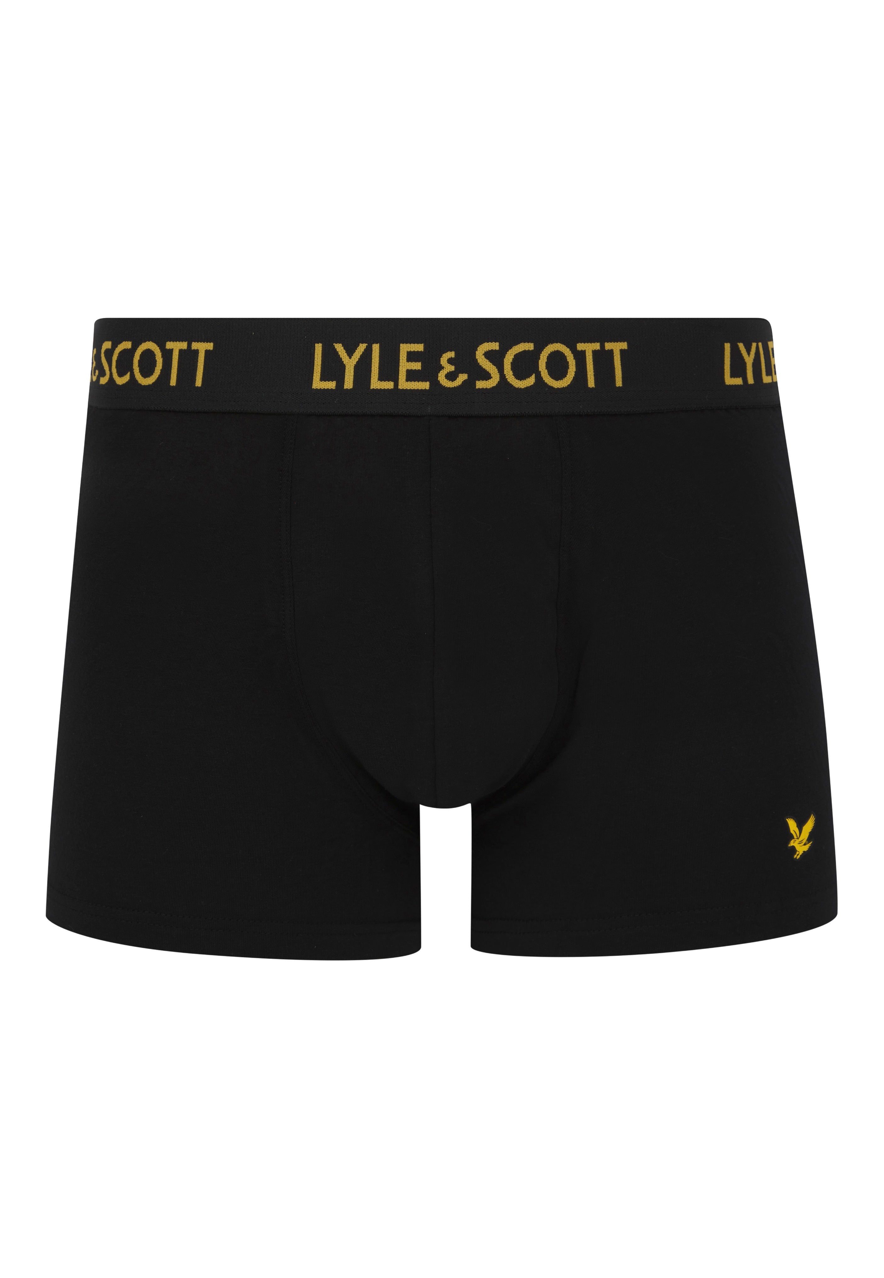 Lyle & Scott - Barclay Pack Of 3 Basic Core Black/Black/Multi Text - Boxershorts | Men-Image