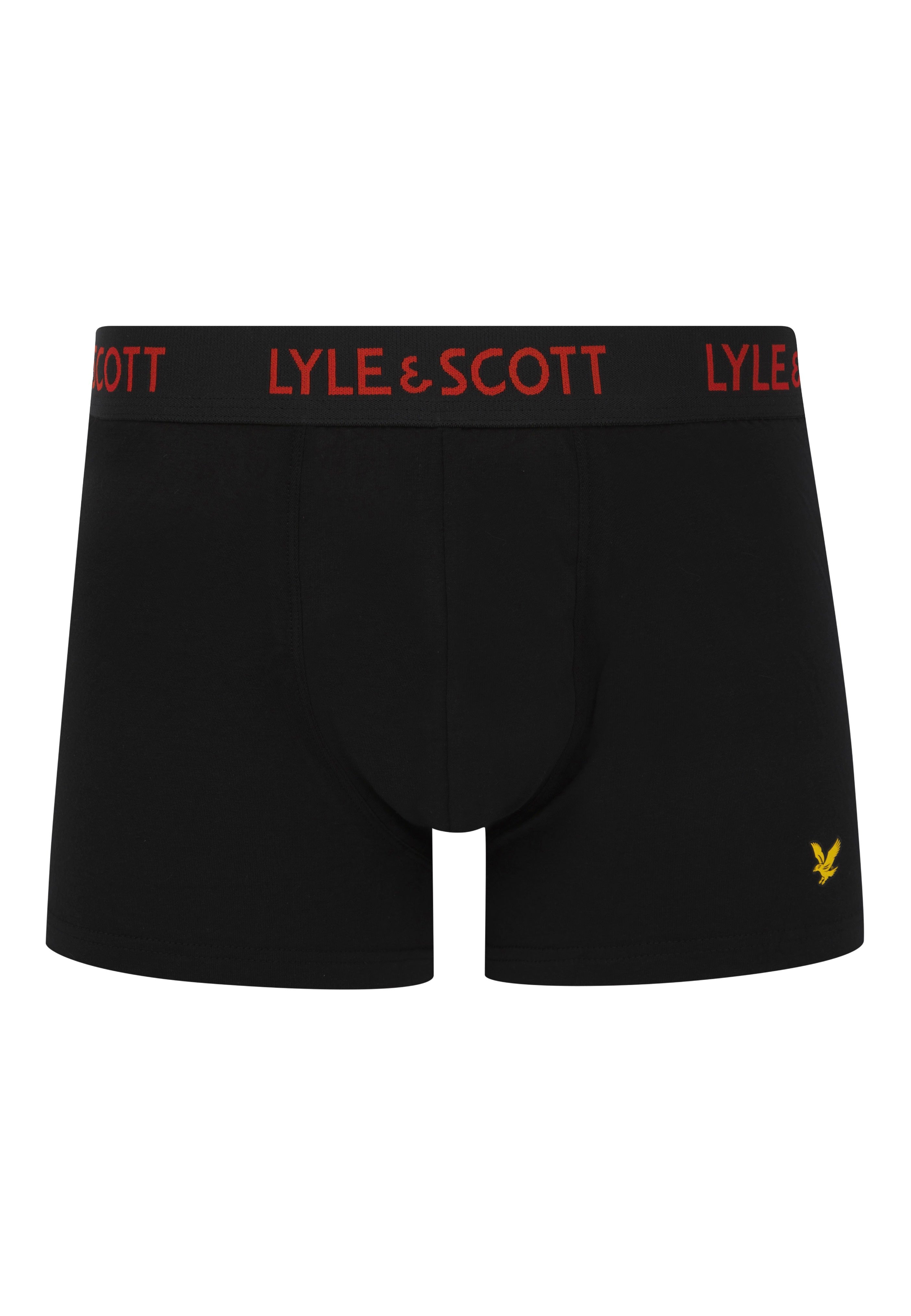 Lyle & Scott - Barclay Pack Of 3 Basic Core Black/Black/Multi Text - Boxershorts | Men-Image