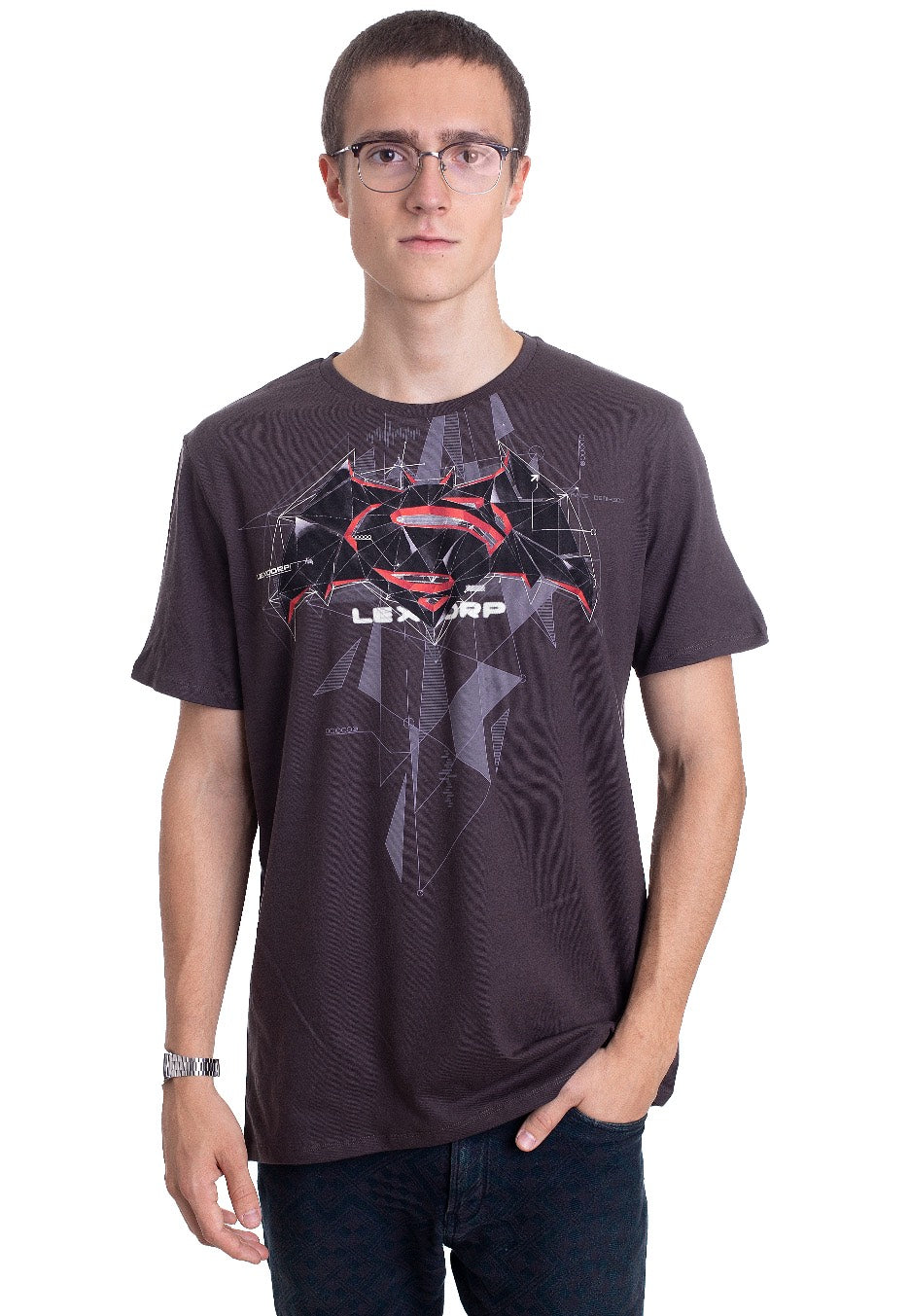 Batman v Superman - Cubic Logo Anthracite - T-Shirt | Men-Image