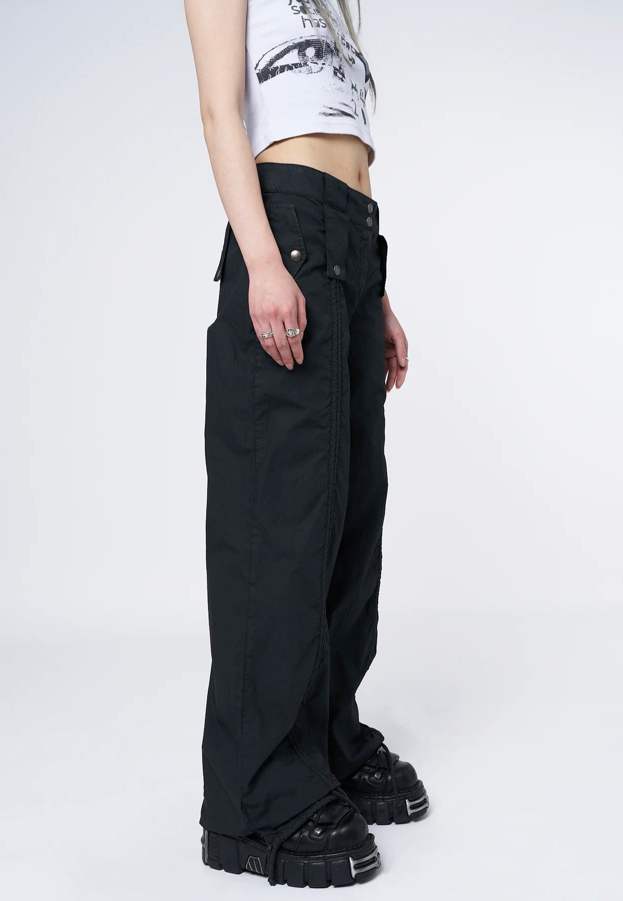 Minga London - Bea Ruched Front Black - Pants | Women-Image