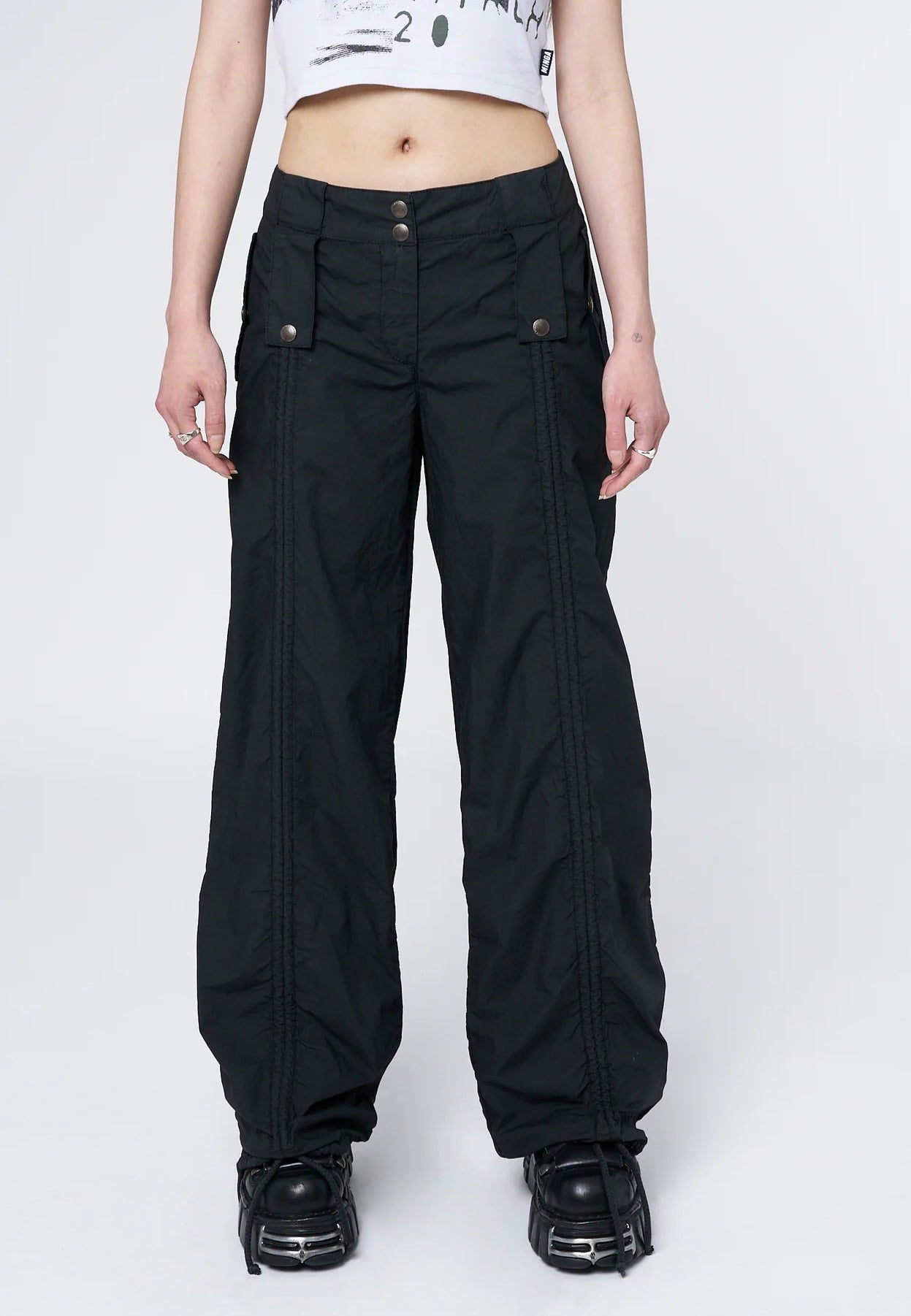 Minga London - Bea Ruched Front Black - Pants | Women-Image