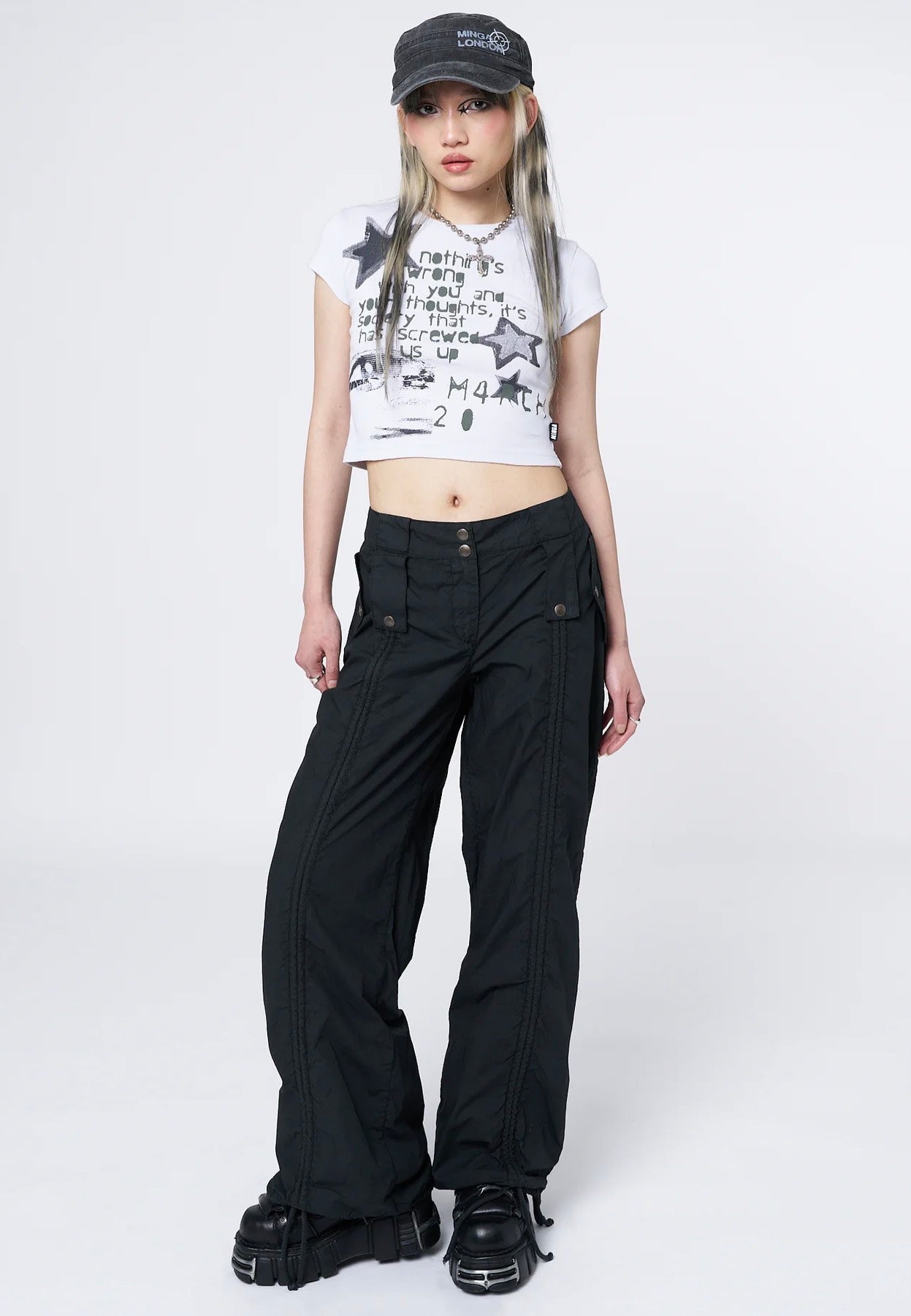 Minga London - Bea Ruched Front Black - Pants | Women-Image