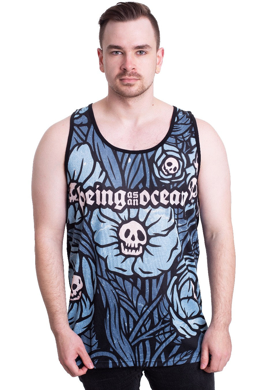 Being As An Ocean - Skull Flowers Allover - Tank | Men-Image