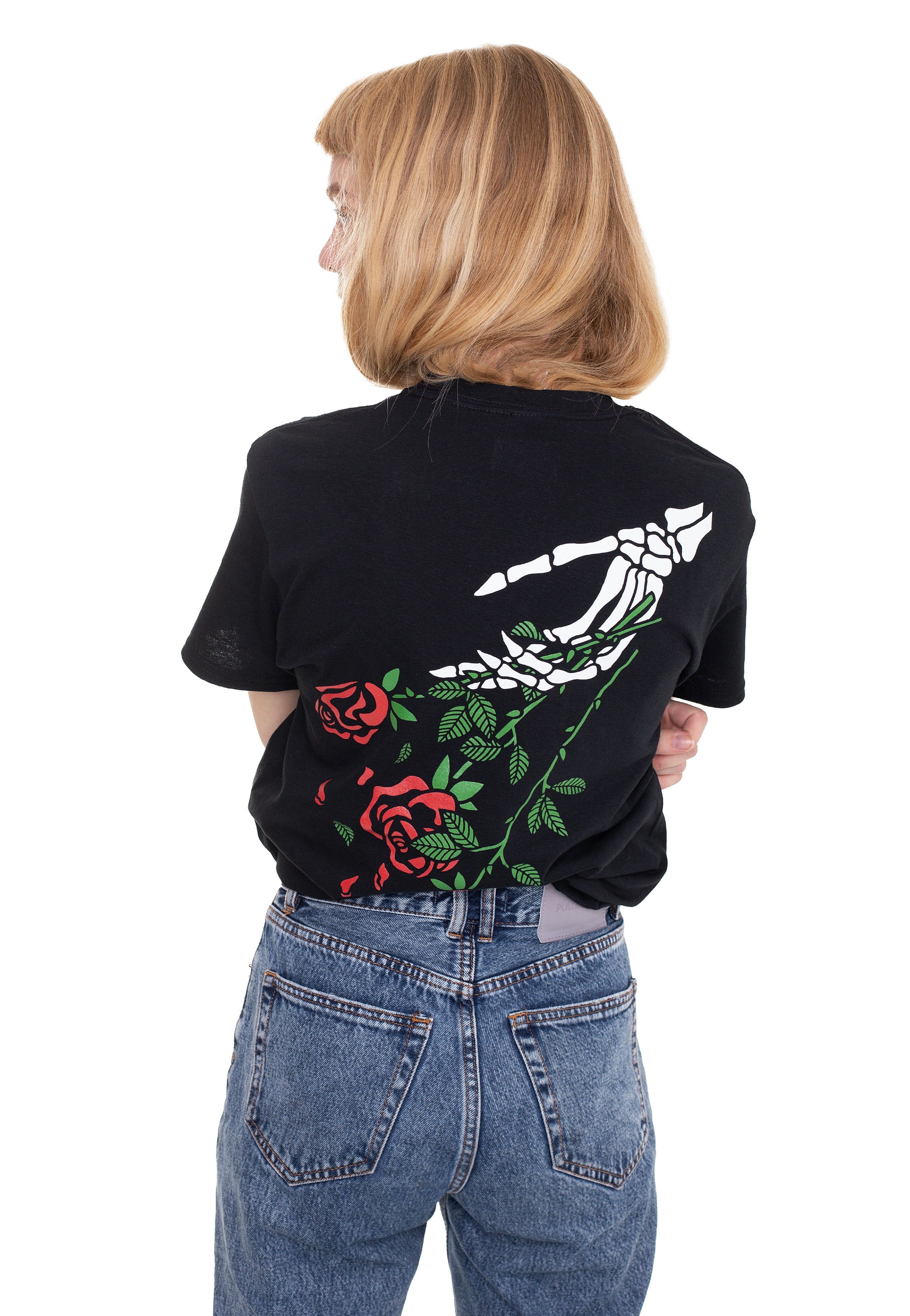 Being As An Ocean - Skeleton Roses Embroidered - T-Shirt | Women-Image