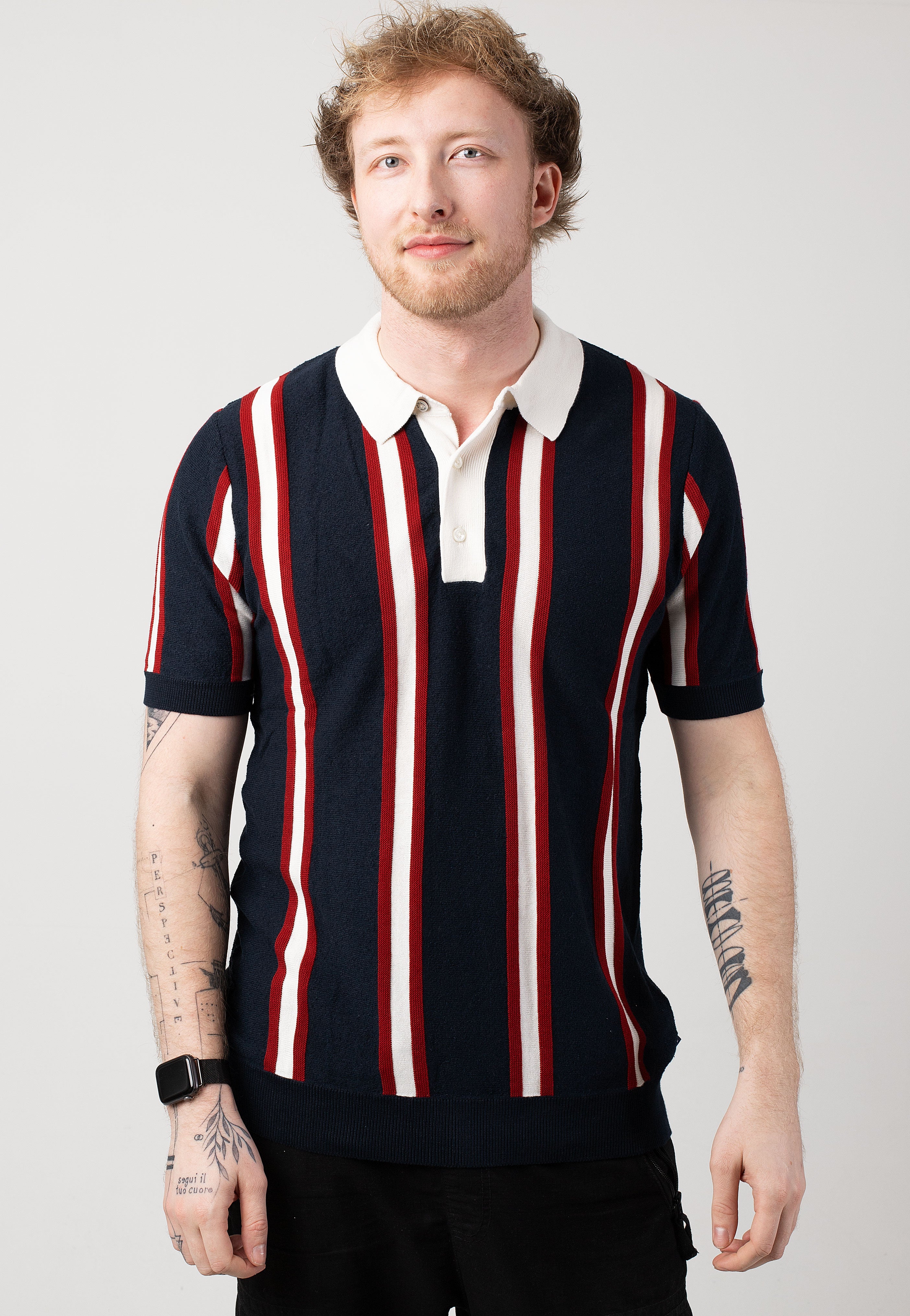 Ben Sherman - Mod Knitted Rugby Dark Navy - Polo | Men-Image