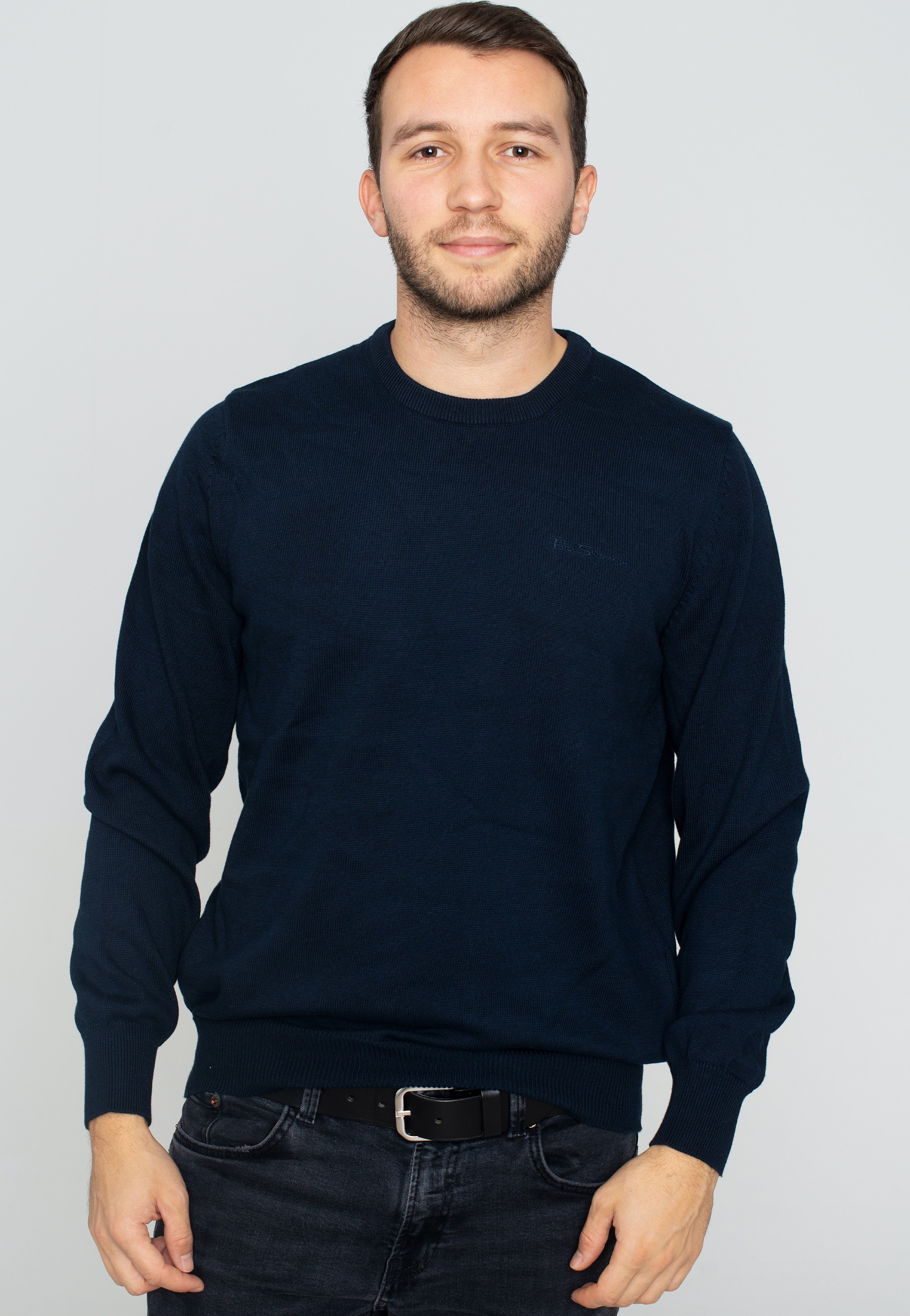 Ben Sherman - Signature Cotton Crew Dark Navy - Pullover | Men-Image