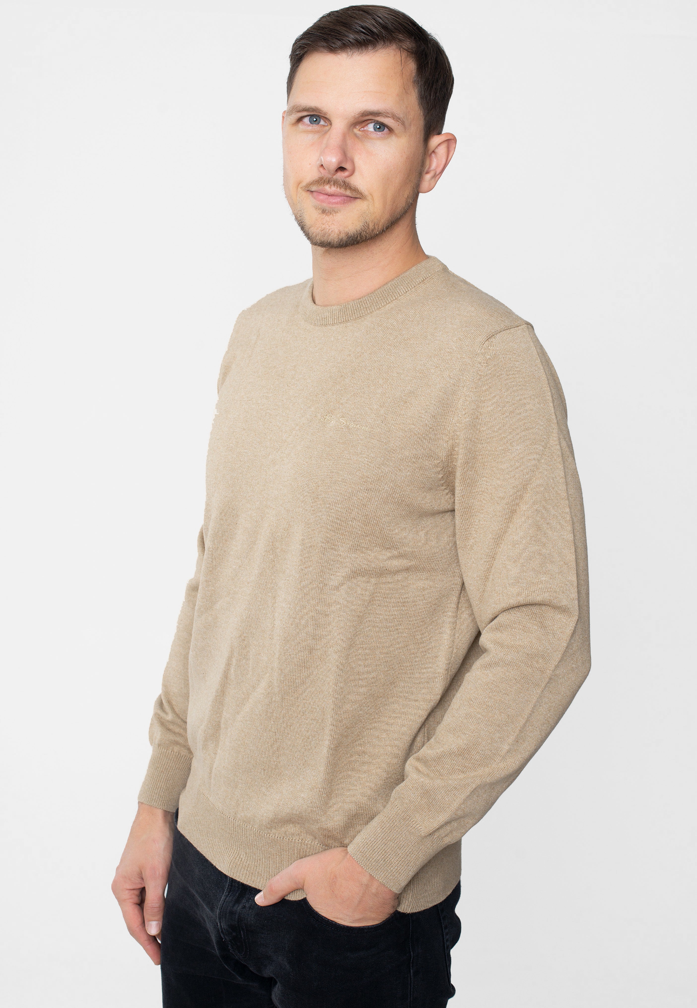 Ben Sherman - Signature Cotton Crew Sand - Pullover | Men-Image