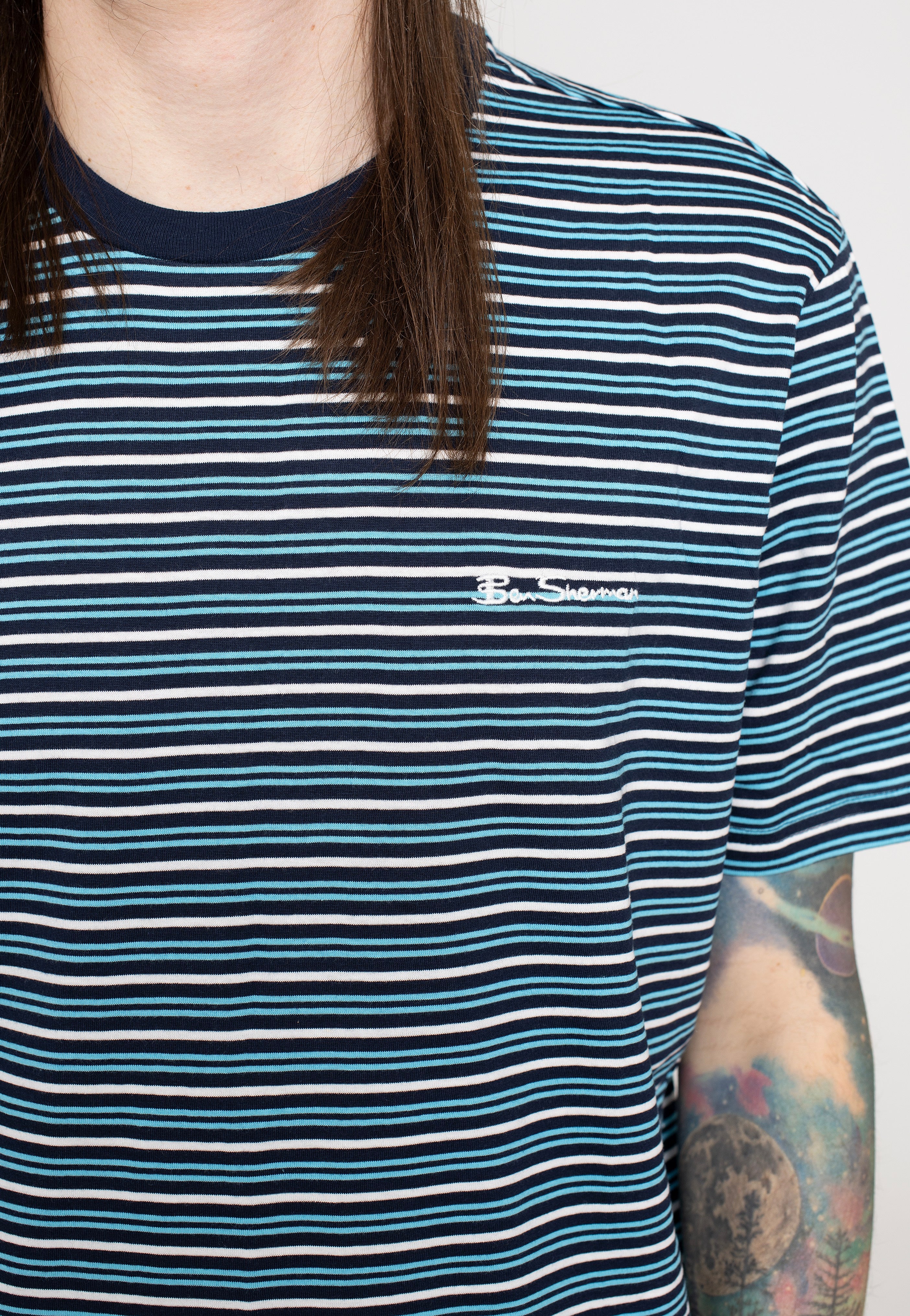 Ben Sherman - Stripe Dark Navy - T-Shirt | Men-Image