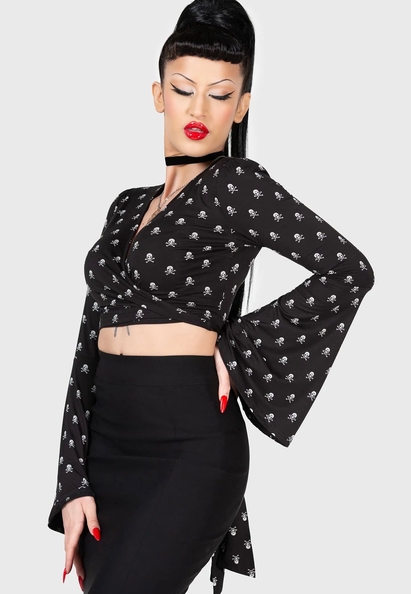 Killstar - Betty's Bash Wrap Black - Top | Women-Image