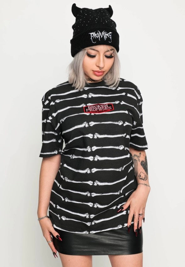 Broken Promises - Bone Dry Stripe Knit Black - T-Shirt | Women-Image