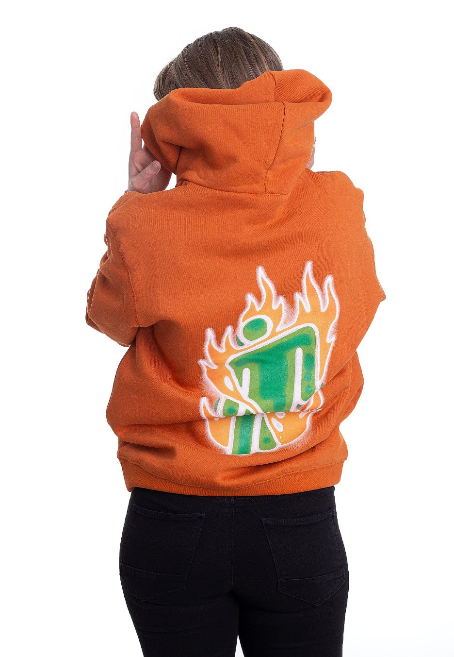 Billie Eilish - Airbrush Flames Blohsh Orange - Hoodie | Women-Image