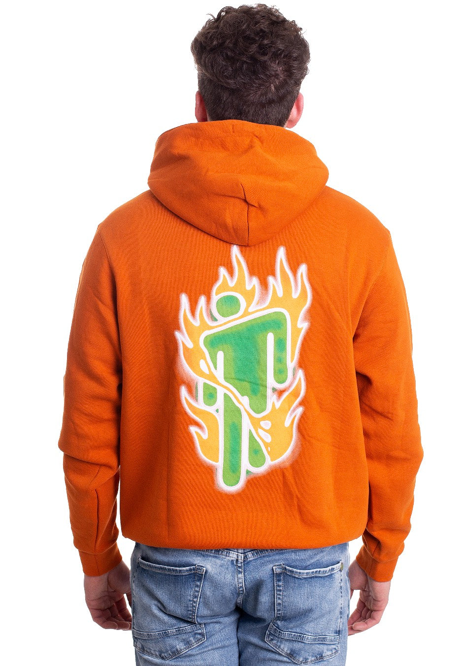 Billie Eilish - Airbrush Flames Blohsh Orange - Hoodie | Men-Image