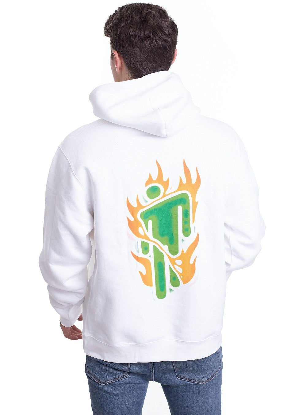 Billie Eilish - Airbrush Flames Blohsh White - Hoodie | Men-Image