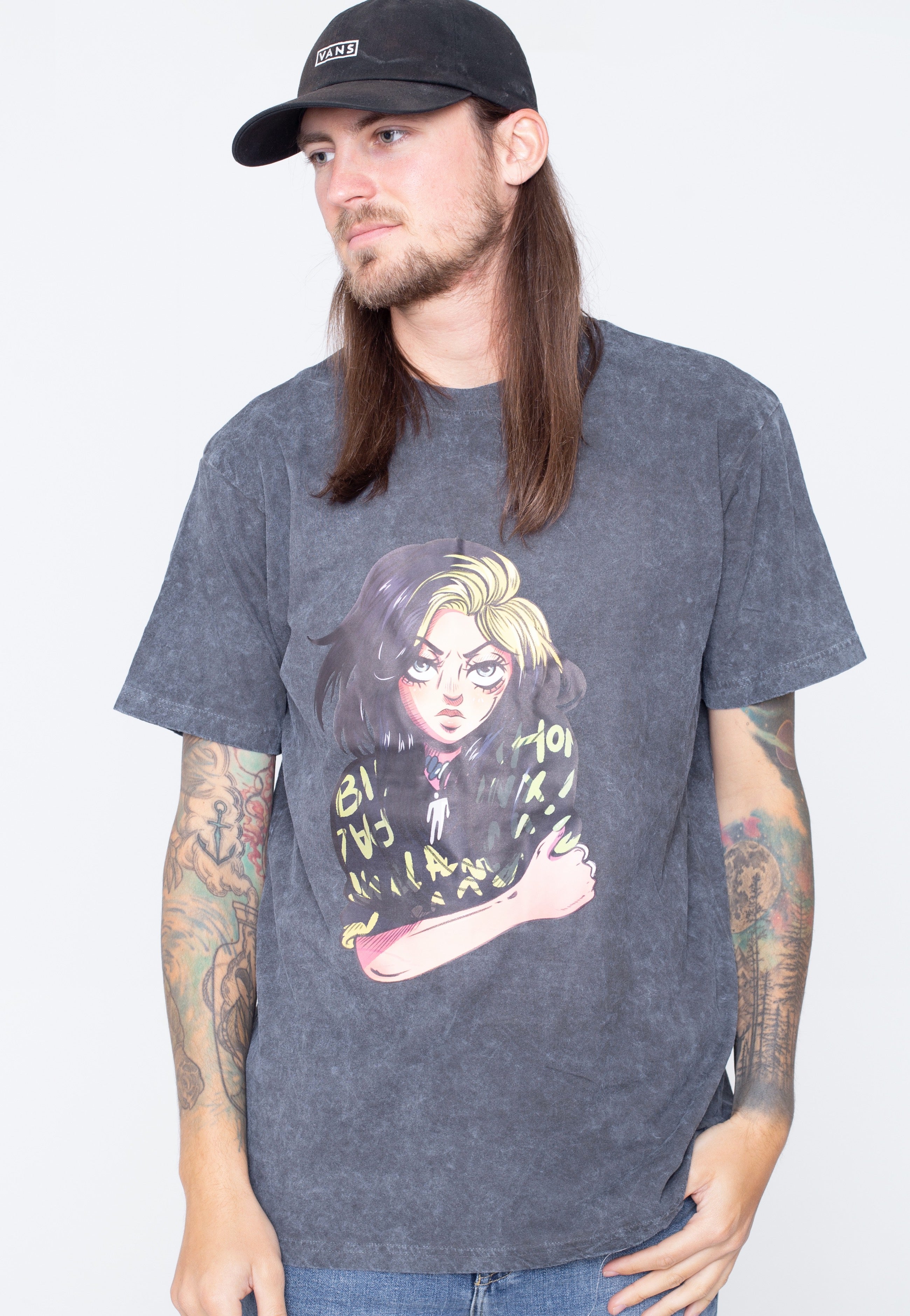 Billie Eilish - Anime Billie Dip-Dye - T-Shirt | Men-Image