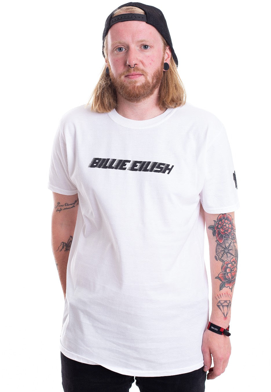 Billie Eilish - Black Racer Logo White - T-Shirt | Men-Image