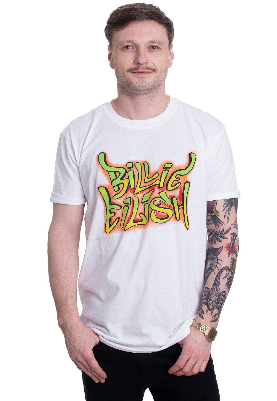 Billie Eilish - Graffiti White - T-Shirt | Men-Image