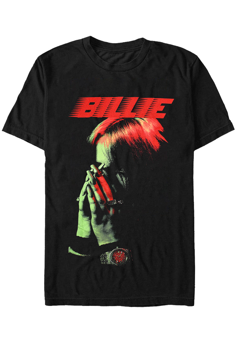 Billie Eilish - Hands Face - T-Shirt | Neutral-Image