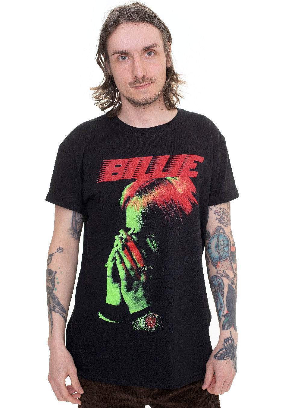 Billie Eilish - Hands Face - T-Shirt | Men-Image