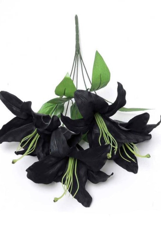 Alchemy England - Black Lily Bunch - Artificial Flowers | Neutral-Image