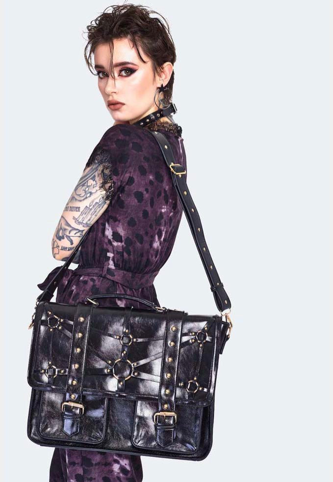 Jawbreaker - Studded Steampunk Postman Black - Bag | Neutral-Image