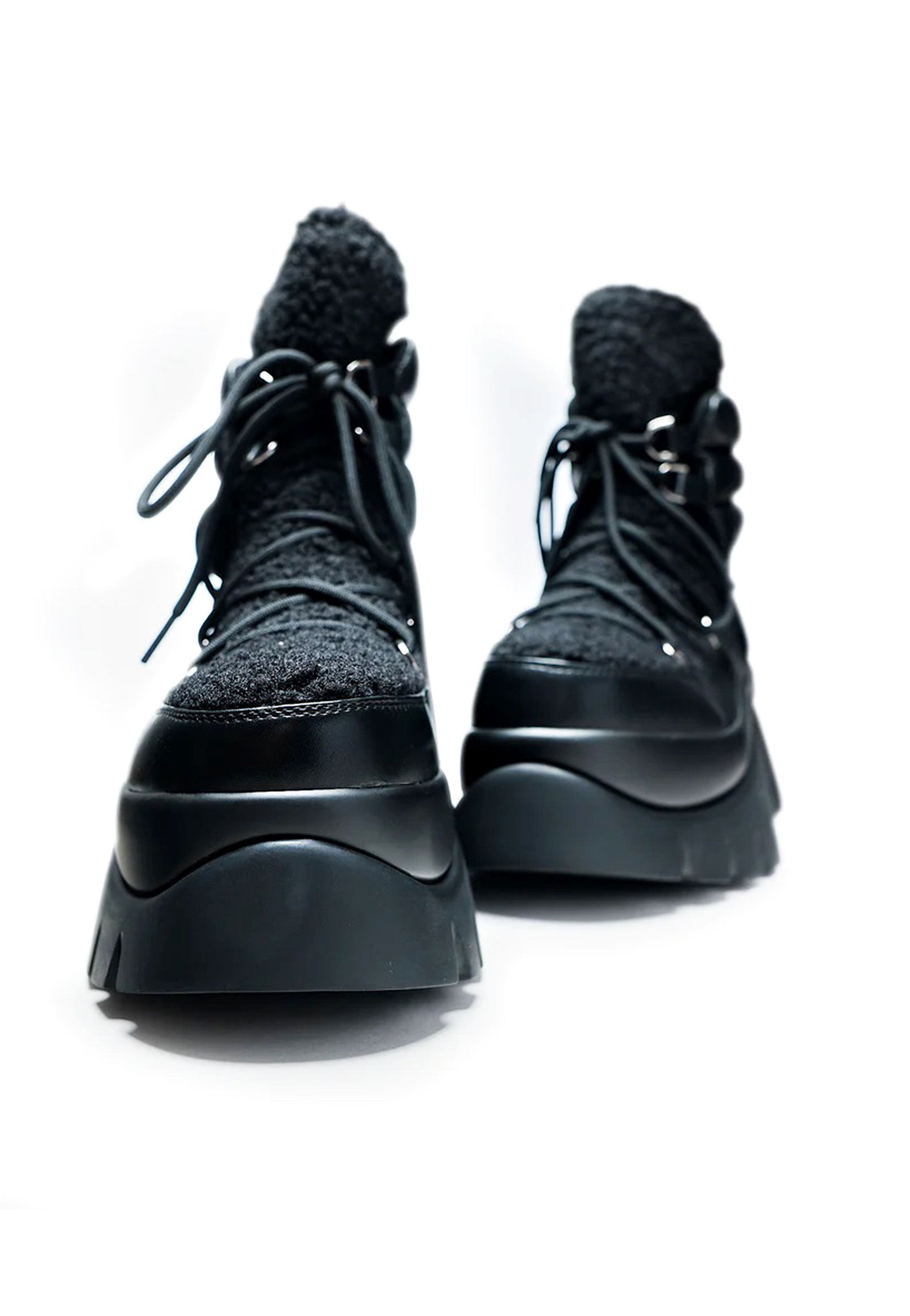 Koi Footwear - Black Fluffy Vilun Black - Girl Shoes | Women-Image