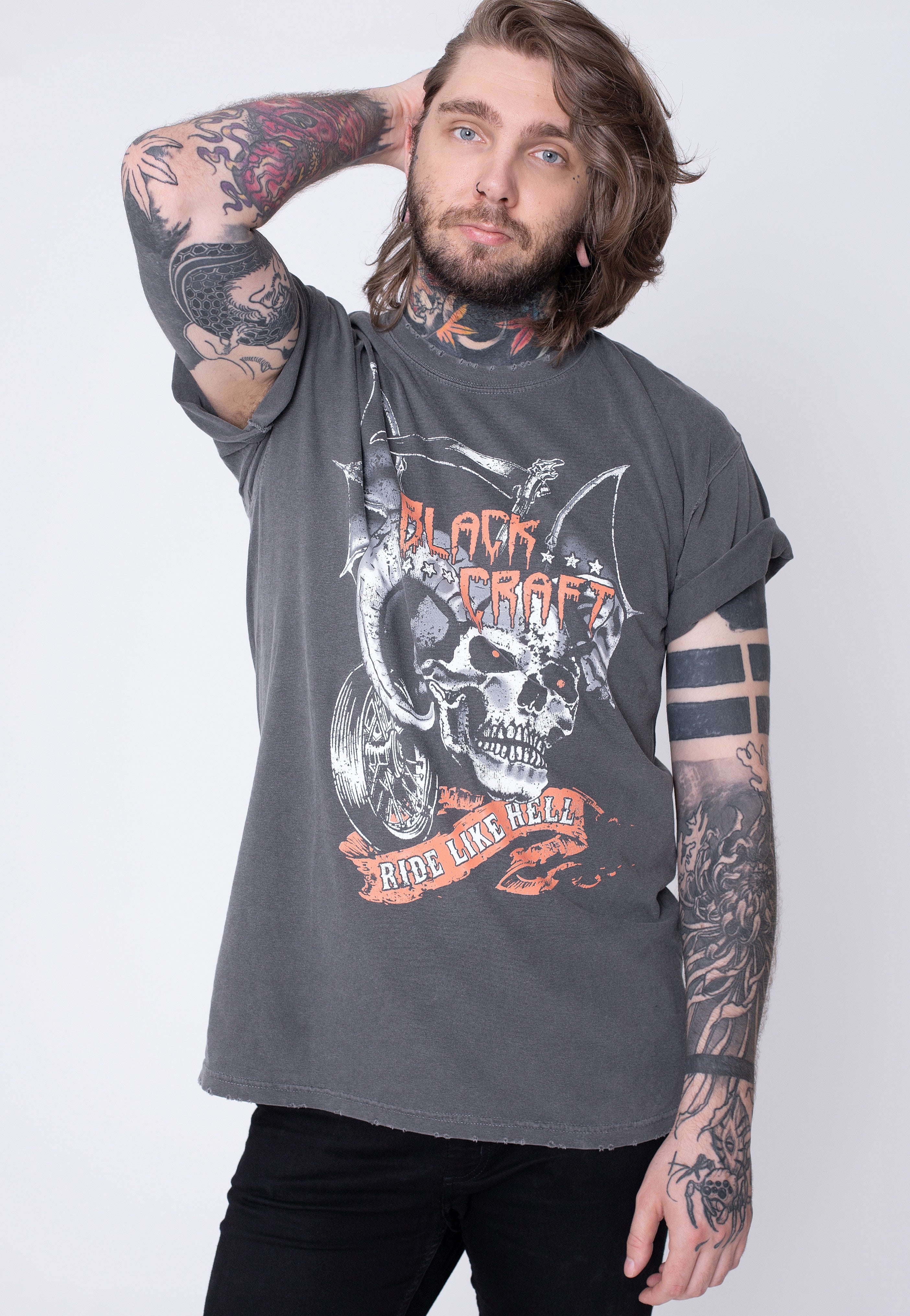 Blackcraft Cult - Ride Like Hell Distressed Vintage Grey - T-Shirt | Men-Image