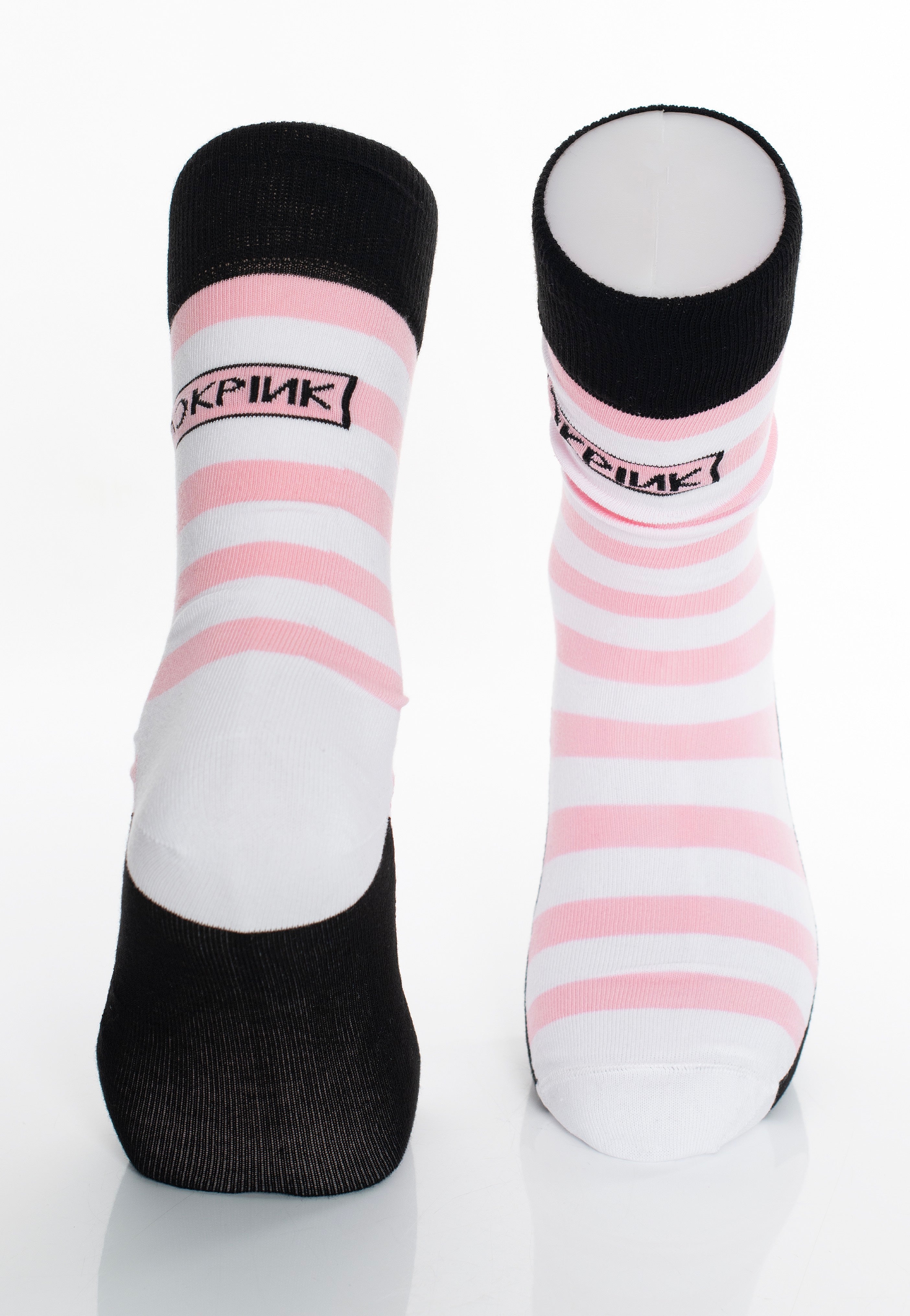 Blackpink - White Stripes & Logo - Socks | Neutral-Image