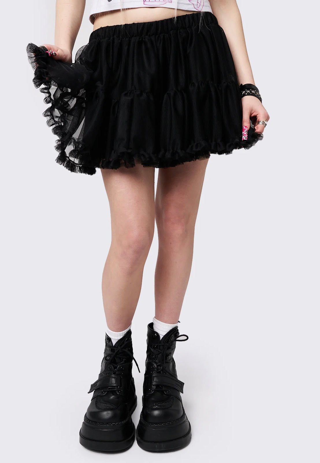 Minga London - Blake Chiffon Tutu Mini Black - Skirt | Women-Image