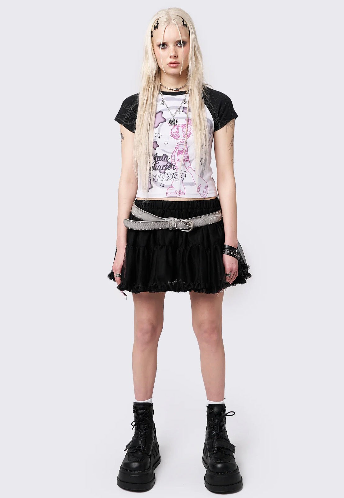 Minga London - Blake Chiffon Tutu Mini Black - Skirt | Women-Image