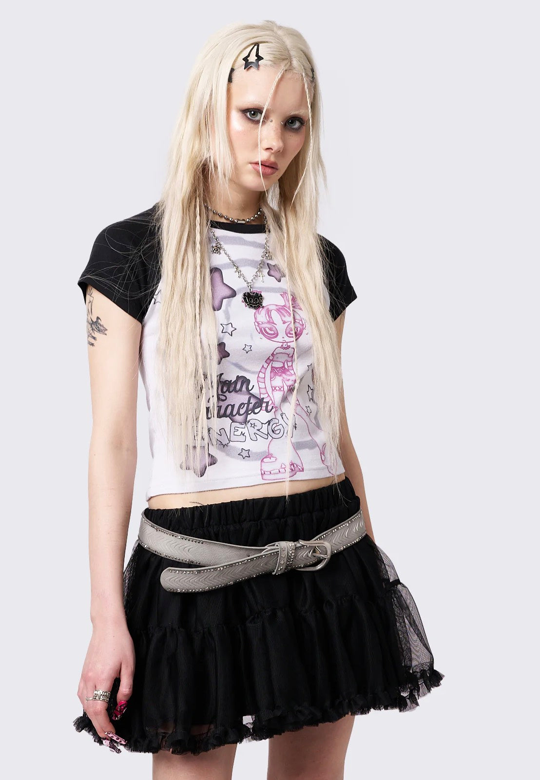 Minga London - Blake Chiffon Tutu Mini Black - Skirt | Women-Image