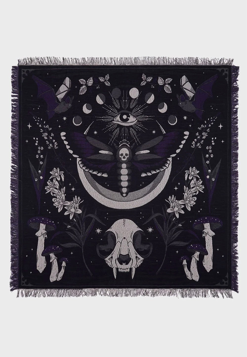 Killstar - Moonflower Woven - Blanket | Neutral-Image