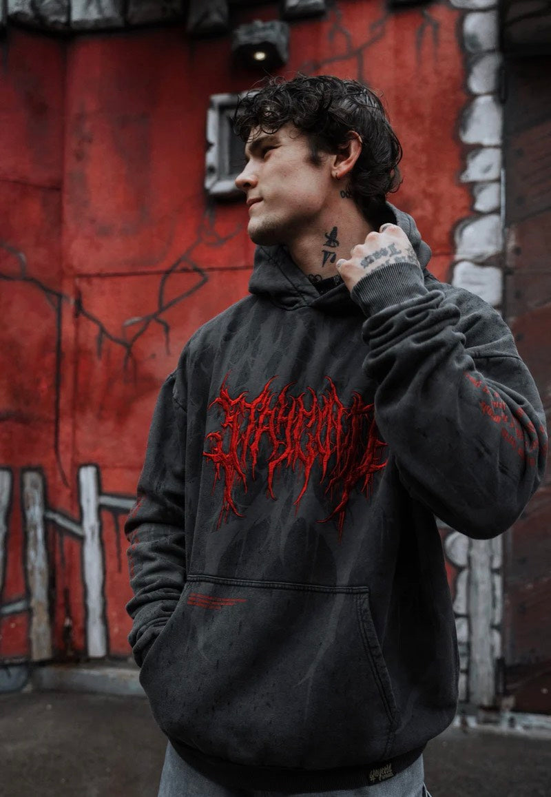 Stay Cold Apparel - Bloodshot Heavy Oversized Red Acid - Hoodie | Men-Image