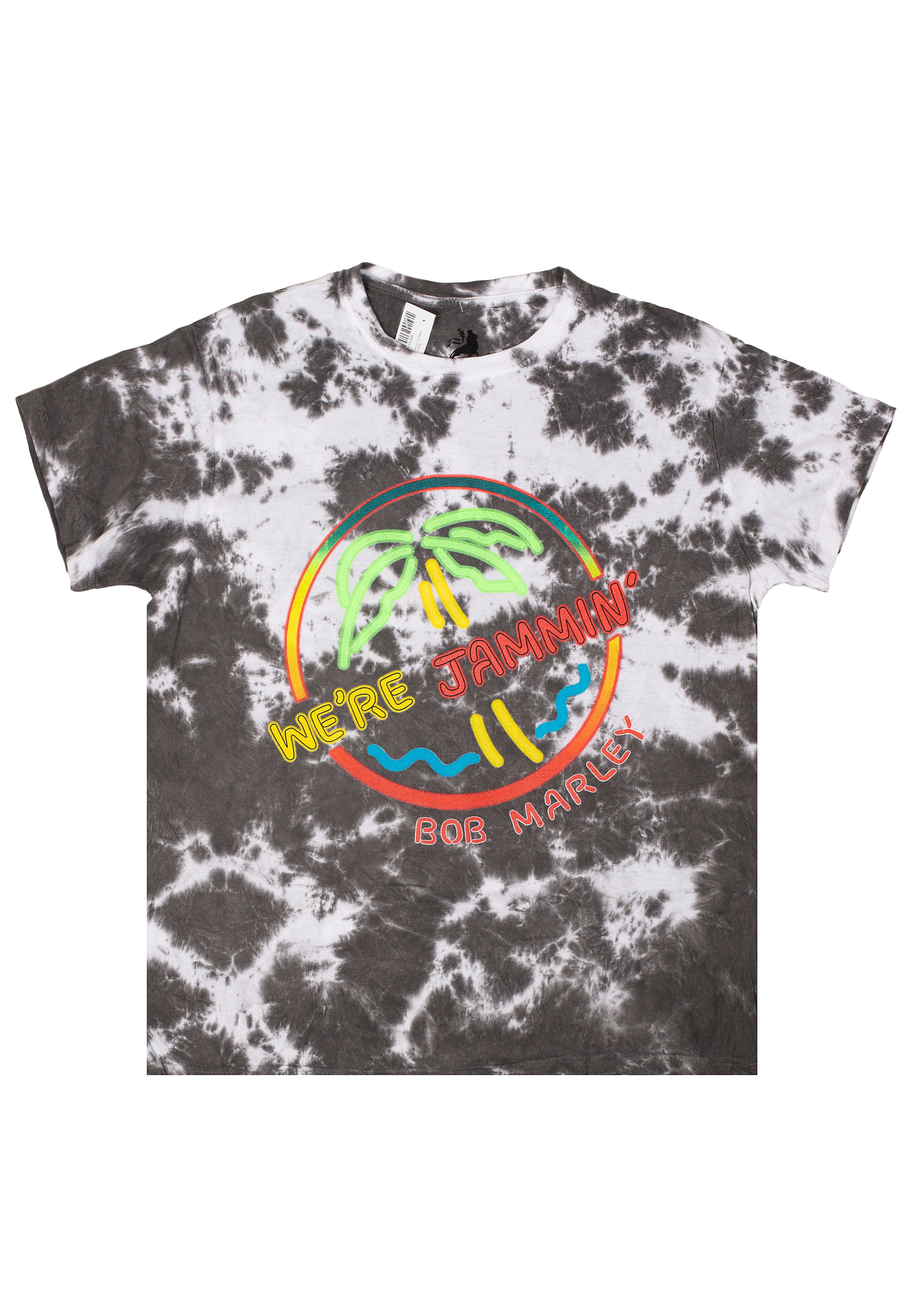 Bob Marley - Neon Sign Dip Dye On White - T-Shirt | Neutral-Image