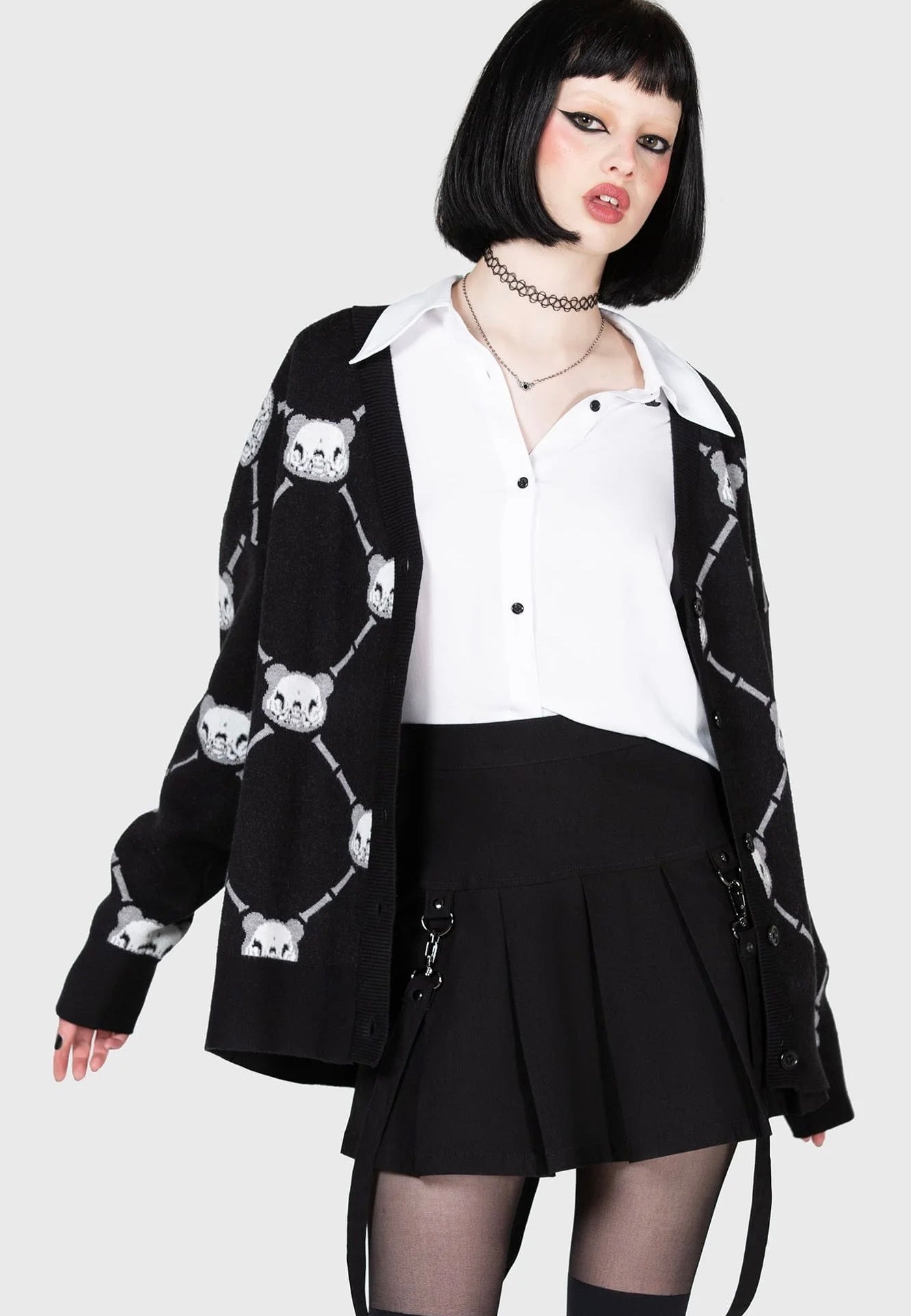 Killstar x Gloomy Bear - Bone To Pick Black - Cardigan | Women-Image