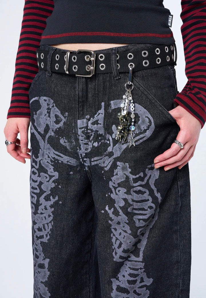 Minga London - Bones Black Washed - Jeans | Women-Image