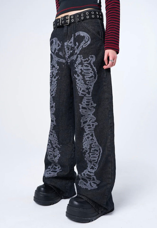 Minga London - Bones Black Washed - Jeans | Women-Image