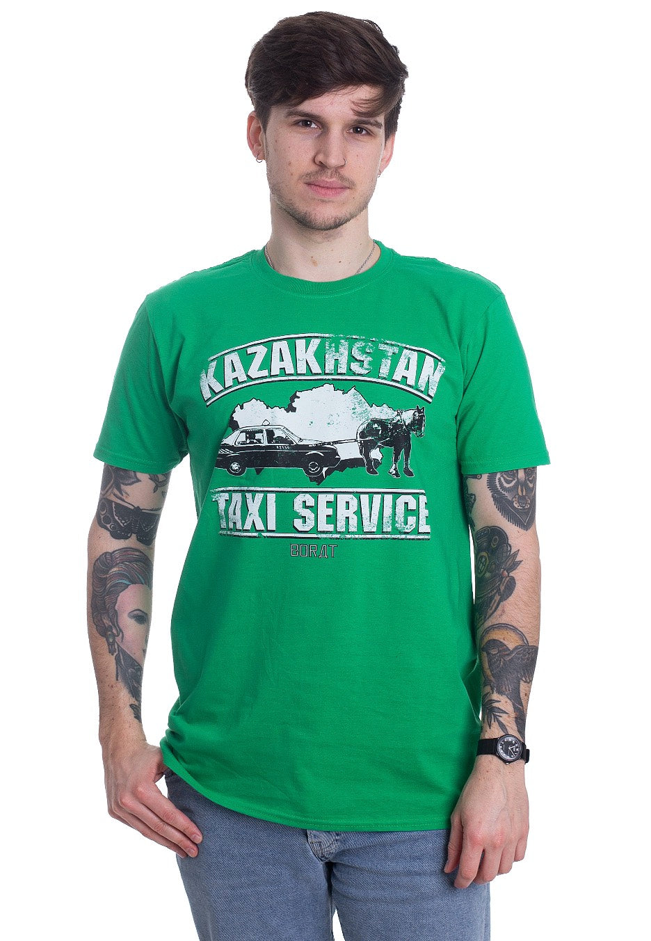 Borat - Kazakhstan Taxi Service Green - T-Shirt | Men-Image